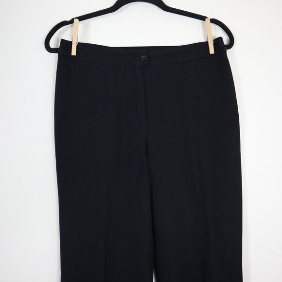 Escada Size M 100% Wool Crepe High Rise Trousers Pants Straight Leg - Picture 2 of 8